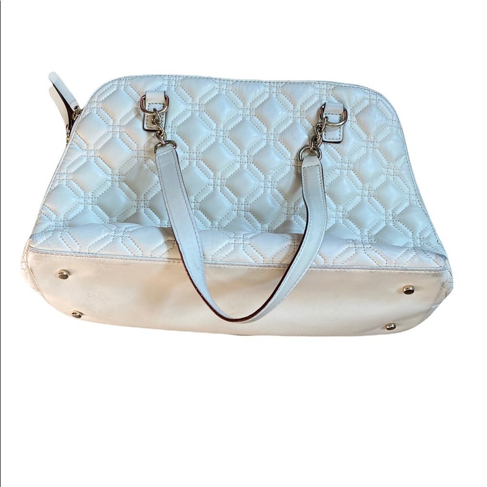 Kate Spade Rachelle Shoulder Bag Ivory Eggshell Double Handle Quilted Le… - Picture 5 of 10